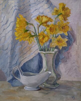 Still Life with Daffodils and White Jug