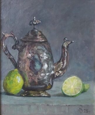 Still Life with Old Teapot and Limes